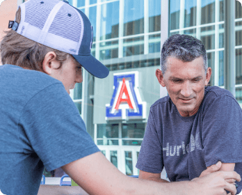 student with advisor