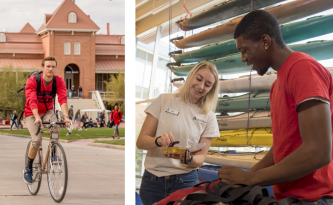 Collage of students on campus