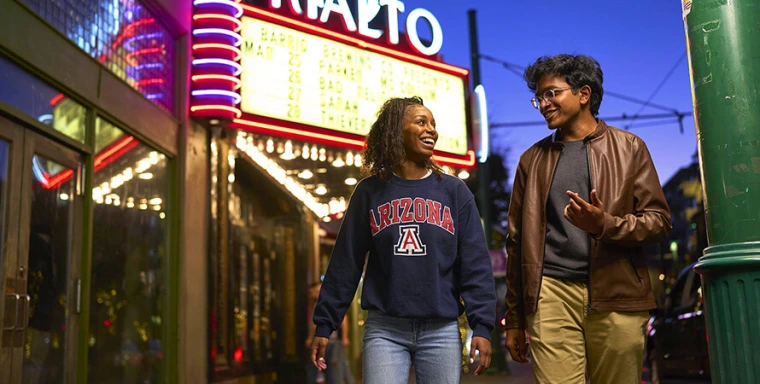 Students in front of the Rialto Theater