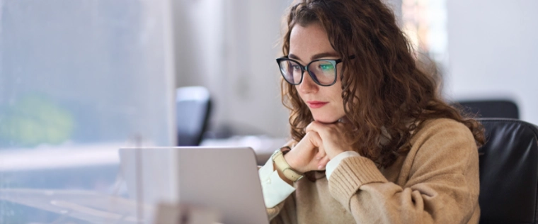 Student studying online